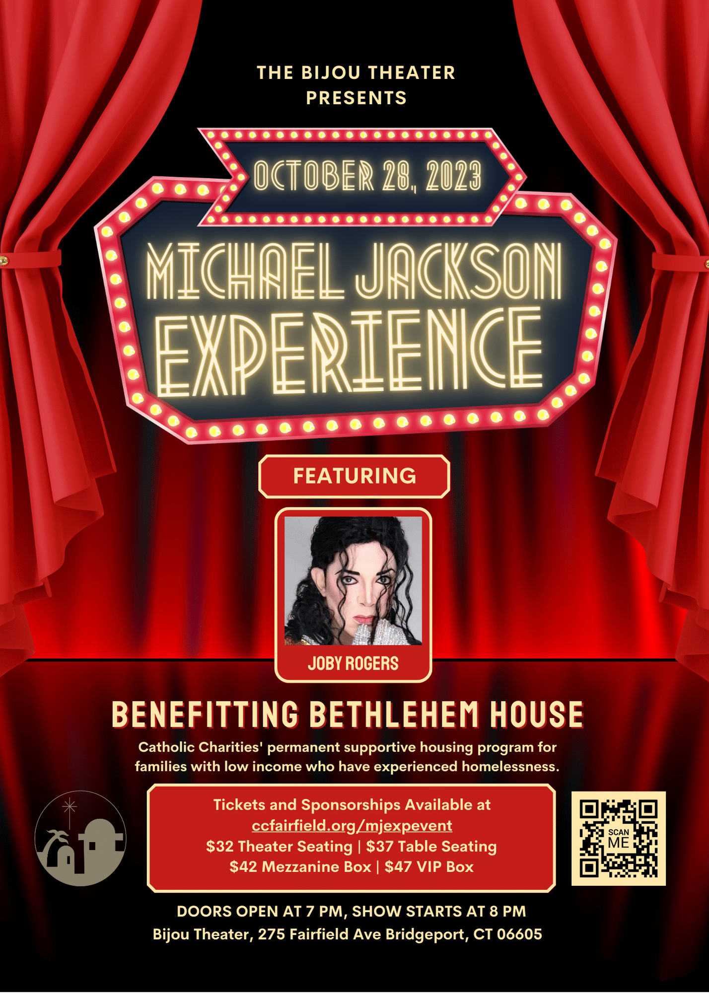 Michael Jackson Experience at Bijou Theatre to Benefit Bethlehem House! Catholic Charities