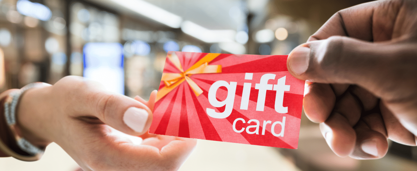 gift card being presented to someone