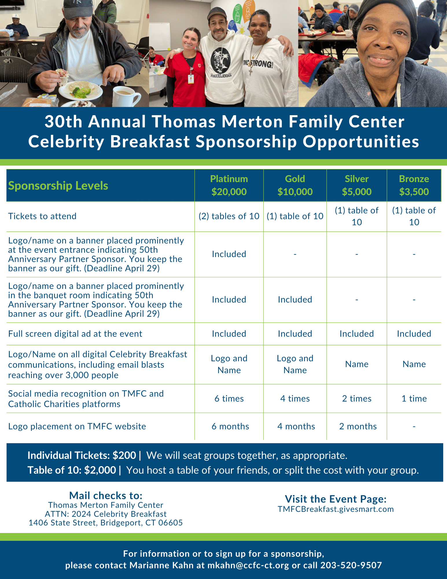 Thomas Merton Family Center Celebrity Breakfast 2024 Sponsorship Opportunities
